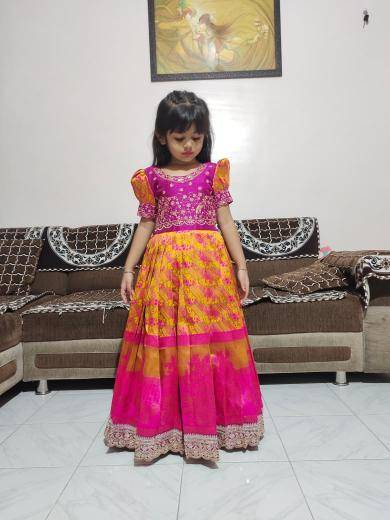 NEW LAUNCING KIDS GOWN kanjivaram silk Kids party wear wholesale Delhi